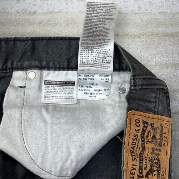 Levis Khakis Pants 505 Regular Straight Leg Fit Dark Grey - Picture 6 of 6